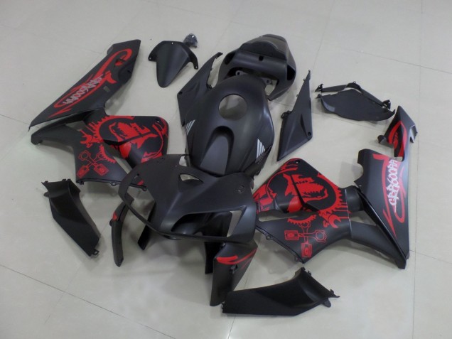 2005-2006 Honda CBR600RR Motorcycle Fairings - Matte Black Matte Red Gear Canada Websites