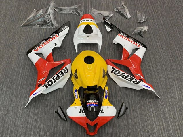 2007-2008 Honda CBR600RR Motorcycle Fairings - Yellow White Red Glossy Black Repsol HRC Canada Websites