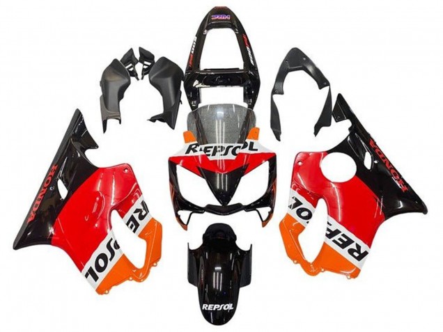 2001-2003 Honda CBR600 F4i Motorcycle Fairing - Orange White Red Glossy Black Repsol Canada Websites