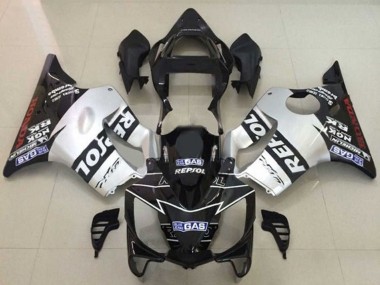 2001-2003 Honda CBR600 F4i Motorcycle Fairings - Silver Glossy Black Repsol Canada Websites