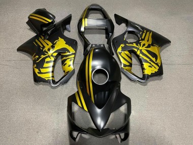 2001-2003 Honda CBR600 F4i Motorcycle Fairings - Gold Matte Black Skull Canada Websites
