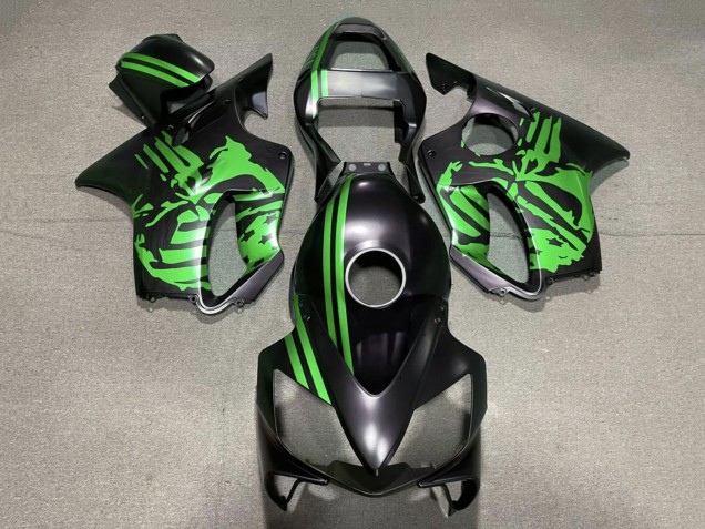 2001-2003 Honda CBR600 F4i Motorcycle Fairings - Green Matte Black Skull Canada Websites