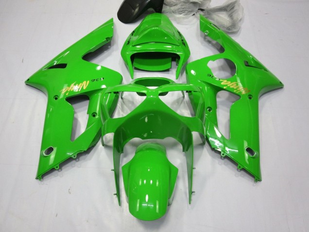 2003-2004 Kawasaki ZX6R Motorcycle Fairings - Green Gold Decal Canada Websites