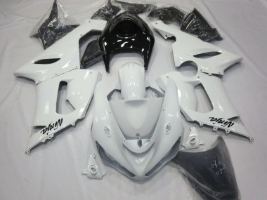 2005-2006 Kawasaki ZX6R Motorcycle Fairings - White Black Canada Websites