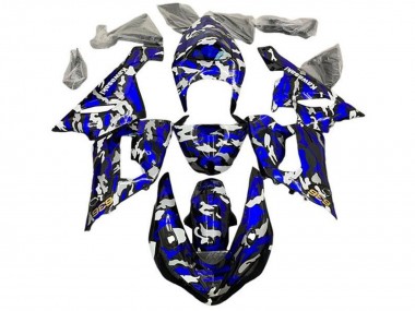 2005-2006 Kawasaki ZX6R Motorcycle Fairings - Blue Camouflage Canada Websites
