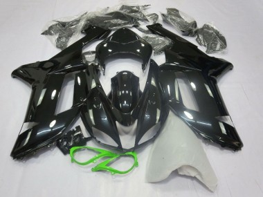 2007-2008 Kawasaki ZX6R Motorcycle Fairings - Glossy Black Neon Green Canada Websites
