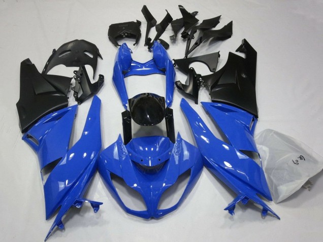 2007-2008 Kawasaki ZX6R Motorcycle Fairings - Blue Black Matte Black Canada Websites