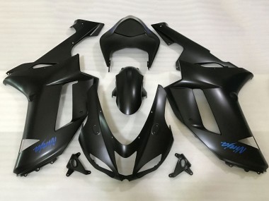 2007-2008 Kawasaki ZX6R Motorcycle Fairings - Matte Black Blue Ninja Canada Websites
