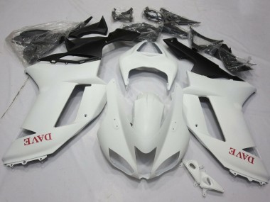 2007-2008 Kawasaki ZX6R Motorcycle Fairings - Matte White Red Canada Websites