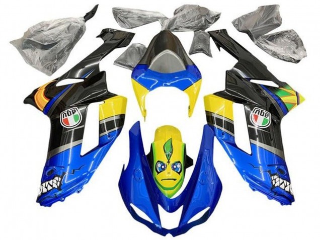 2007-2008 Kawasaki ZX6R Motorcycle Fairings - Blue Black Yellow Shark Canada Websites
