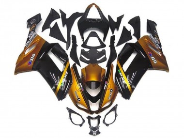 2007-2008 Kawasaki ZX6R Motorcycle Fairings - Gold Black Elf Canada Websites