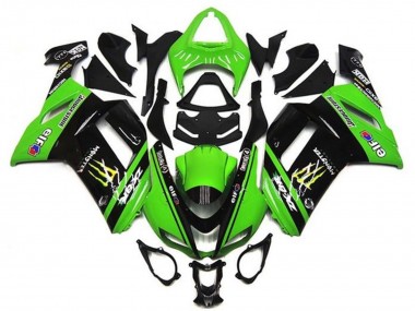 2007-2008 Kawasaki ZX6R Motorcycle Fairings - Green Black Monster Elf Canada Websites