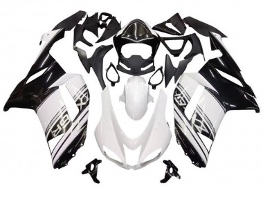 2007-2008 Kawasaki ZX6R Motorcycle Fairings - White Black Silver Stripe Canada Websites