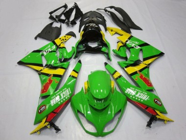 2009-2012 Kawasaki ZX6R Motorcycle Fairings - Green Yellow Red Black Trick Star Red Bull Canada Websites