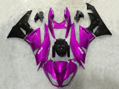 2009-2012 Kawasaki ZX6R Motorcycle Fairings - Purple Glossy Black Canada Websites