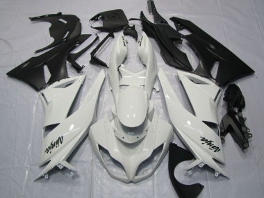 2009-2012 Kawasaki ZX6R Motorcycle Fairings - White Matte Black Canada Websites