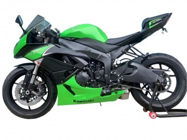 2009-2012 Kawasaki ZX6R Motorcycle Fairings - Green Matte Black Canada Websites