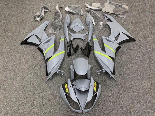 2009-2012 Kawasaki ZX6R Motorcycle Fairings - Grey Yellow Stripe Canada Websites