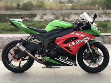 2009-2012 Kawasaki ZX6R Motorcycle Fairings - Green Red Black White L.K. Racing Canada Websites