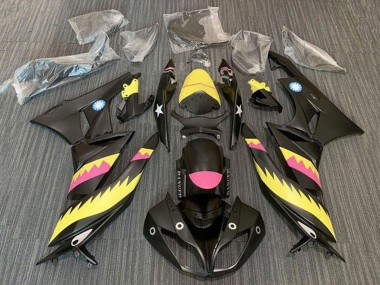 2009-2012 Kawasaki ZX6R Motorcycle Fairings - Yellow Pink Matte Black Shark Canada Websites