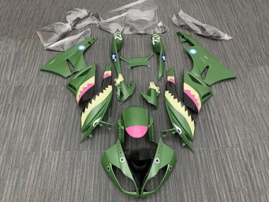 2009-2012 Kawasaki ZX6R Motorcycle Fairings - Yellow Pink Matte Green Shark Canada Websites