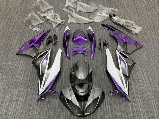 2009-2012 Kawasaki ZX6R Motorcycle Fairings - Purple White Silver Black Canada Websites