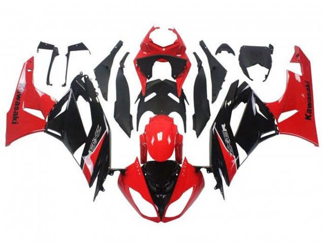 2009-2012 Kawasaki ZX6R Motorcycle Fairing - Red Glossy Black Canada Websites