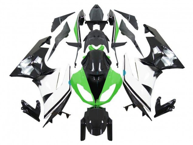 2009-2012 Kawasaki ZX6R Motorcycle Fairings - Green White Glossy Black Canada Websites