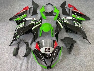 2013-2018 Kawasaki ZX6R Motorcycle Fairings - Green White Black Red Elf 66 Canada Websites