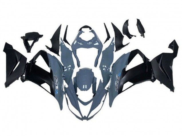 2013-2018 Kawasaki ZX6R Motorcycle Fairings - Grey Matte Black Canada Websites