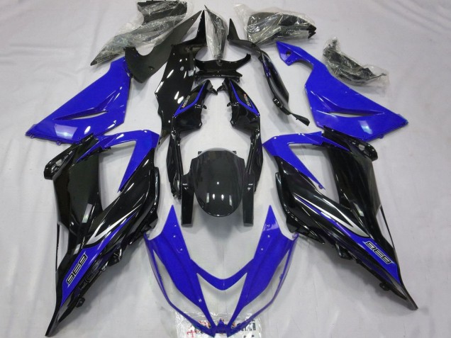 2013-2018 Kawasaki ZX6R Motorcycle Fairings - Blue Glossy Black Canada Websites