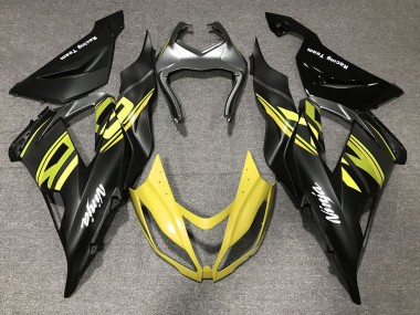 2013-2018 Kawasaki ZX6R Motorcycle Fairings - Matte Black Yellow Canada Websites