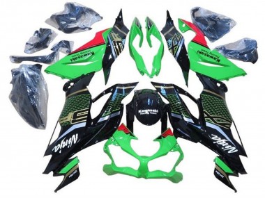 2019-2022 Kawasaki ZX6R Motorcycle Fairings - Green Red Glossy Black Honeycomb Canada Websites