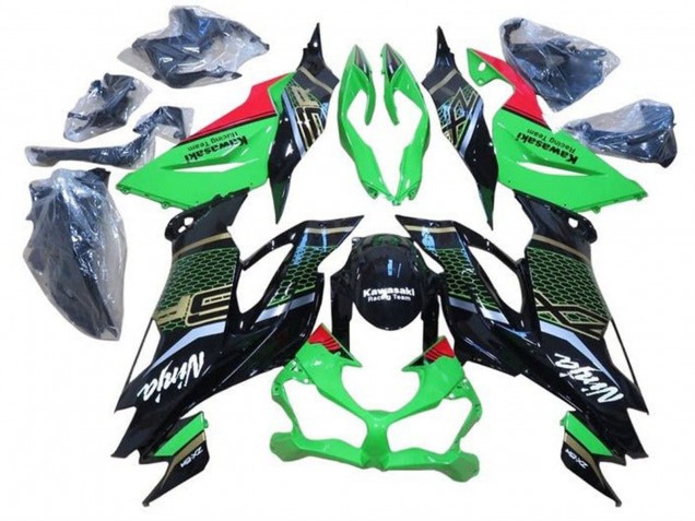 2019-2022 Kawasaki ZX6R Motorcycle Fairings - Green Red Glossy Black Honeycomb Canada Websites