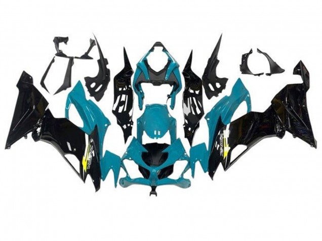 2019-2022 Kawasaki ZX6R Motorcycle Fairings - Teal Blue Glossy Black Yellow Canada Websites