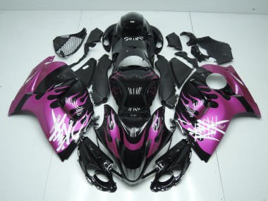 2008-2020 Glossy Black Purple Flame Suzuki GSXR 1300 Hayabusa Motorcycle Fairings Canada Websites