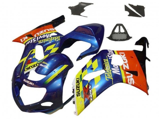 2000-2002 Suzuki GSXR1000 Motorcycle Fairings - Blue Yellow Red Telefonica Motul Canada Websites