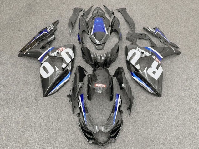 2017-2024 Suzuki GSXR1000 Motorcycle Fairings - Faux Carbon Fiber White Blue Canada Websites