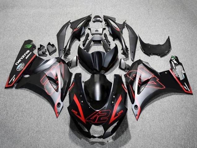 2017-2024 Suzuki GSXR1000 Motorcycle Fairings - Matte Black Red 42 Canada Websites