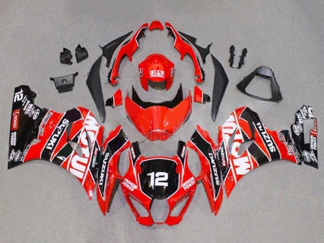 2017-2024 Suzuki GSXR1000 Motorcycle Fairings - Red White Black Motul 12 Canada Websites