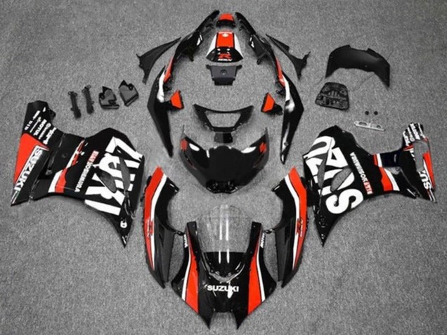 2017-2024 Suzuki GSXR1000 Motorcycle Fairings - Black Red White Stripe Canada Websites