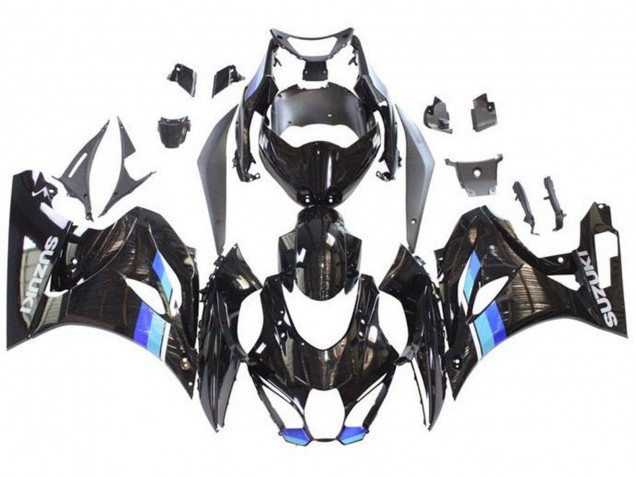 2017-2024 Suzuki GSXR1000 Motorcycle Fairings - Black Blue Stripe Canada Websites