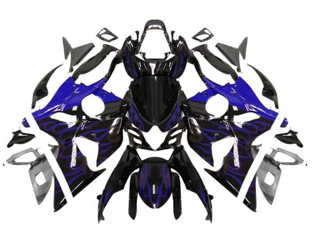2009-2016 Suzuki GSXR 1000 Motorcycle Fairings - Glossy Black Blue Flame Canada Websites