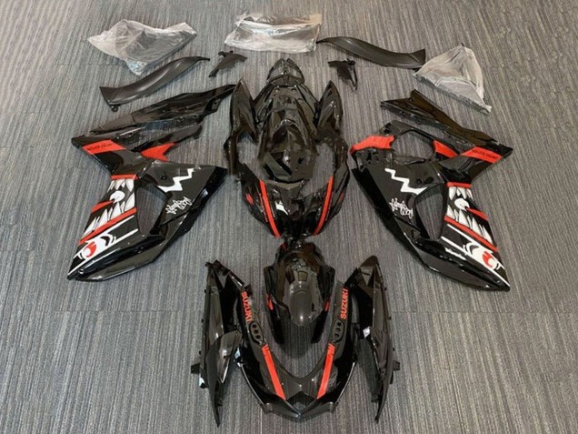 2009-2016 Suzuki GSXR 1000 Motorcycle Fairings - Black Red White Jaws Shark Canada Websites