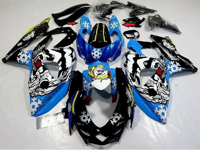 2009-2016 Suzuki GSXR 1000 Motorcycle Fairings - Blue Black White Snow Canada Websites