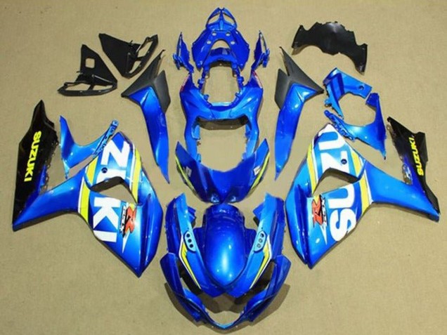 2009-2016 Suzuki GSXR 1000 Motorcycle Fairings - Blue White Yellow Stripe Black Canada Websites