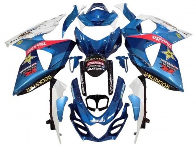 2009-2016 Suzuki GSXR 1000 Motorcycle Fairings - White Light Blue Red Yellow Rockstar Canada Websites