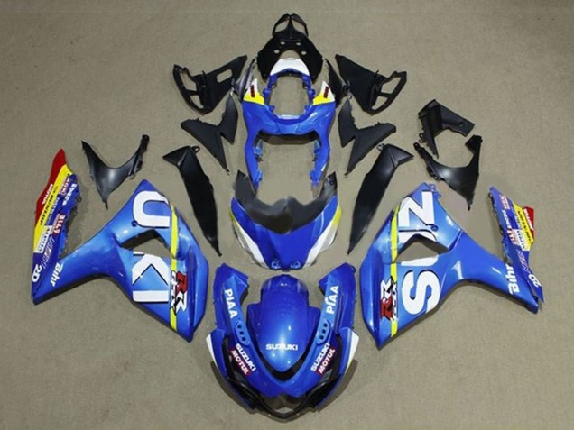 2009-2016 Suzuki GSXR 1000 Motorcycle Fairings - Blue White Yellow Stripe Canada Websites
