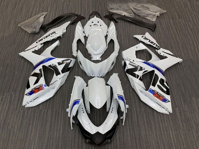 2009-2016 Suzuki GSXR 1000 Bike Fairings - White Blue Stripe Canada Websites