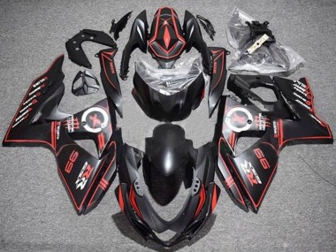 2009-2016 Suzuki GSXR 1000 Motorcycle Fairings - Matte Black Red Pinstripe Canada Websites
